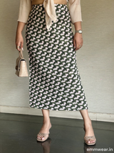 Olive Grid Skirt