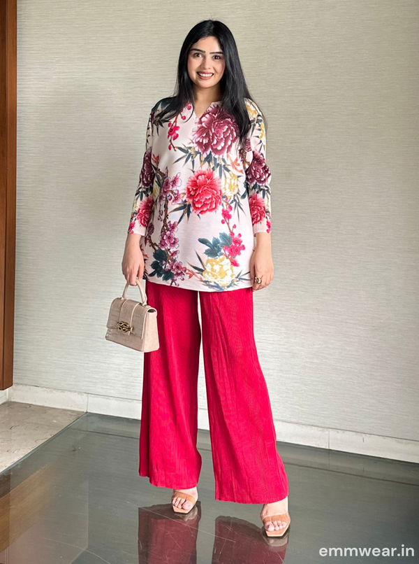 Crimson Bloom Co-ord Set