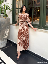 Mocha Bloom Skirt Set