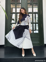 Ink & White Skirt Set