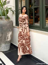 Mocha Bloom Skirt Set