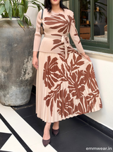 Mocha Bloom Skirt Set