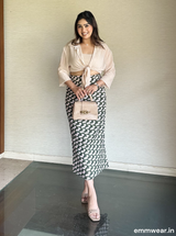 Olive Grid Skirt