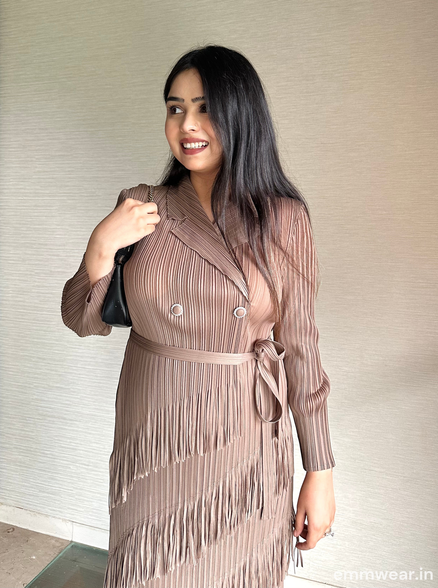 Mocha Ruffles Dress