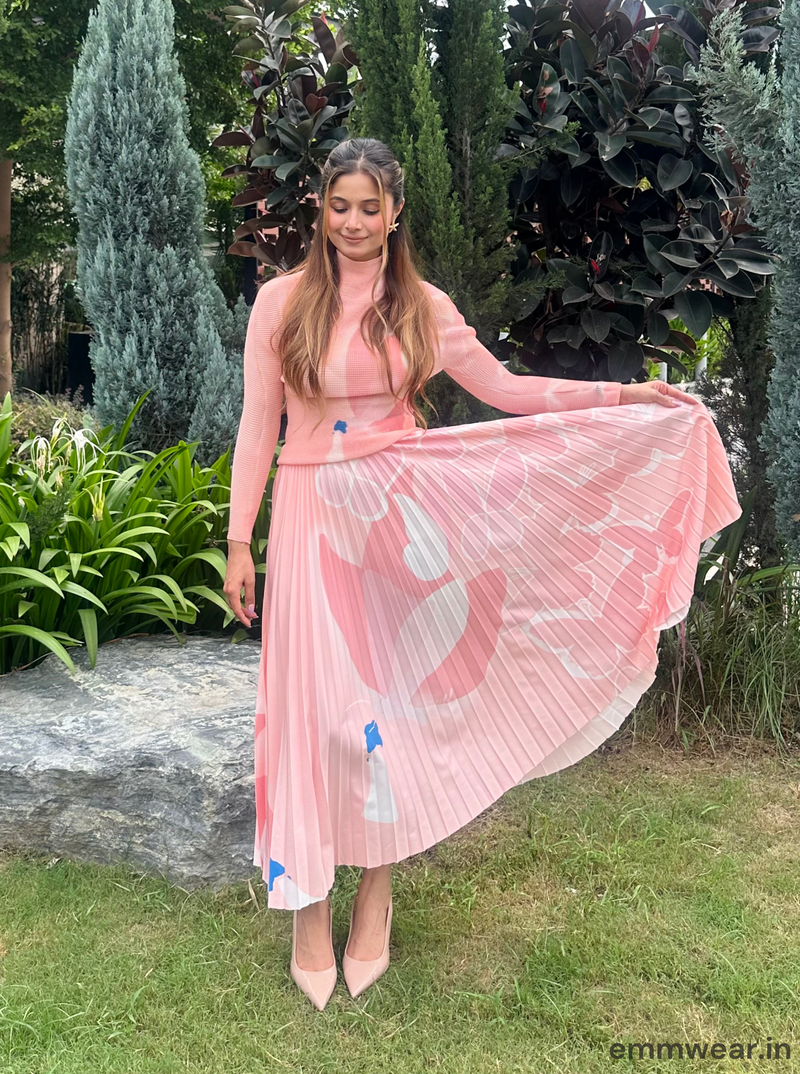 Blush Wave Skirt Set