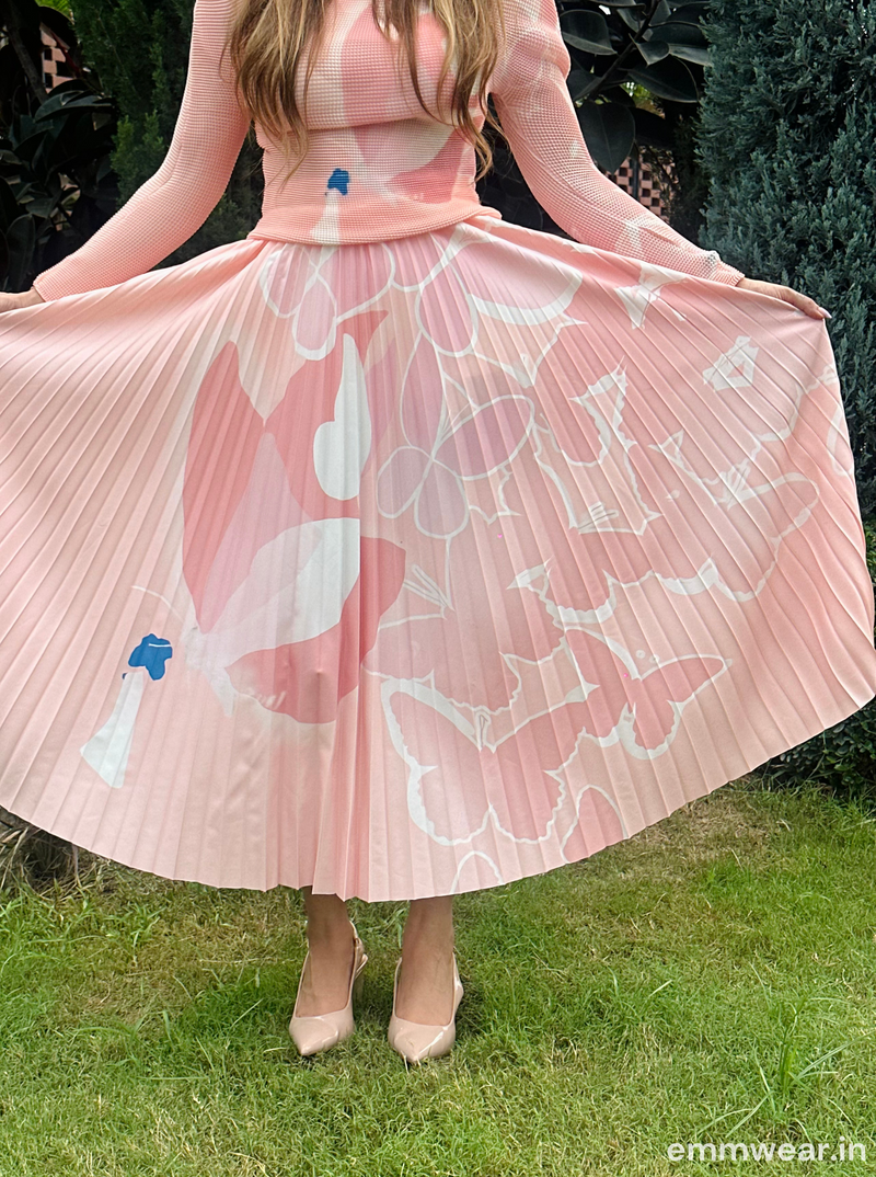 Blush Wave Skirt Set