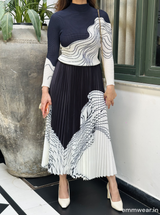 Ink & White Skirt Set